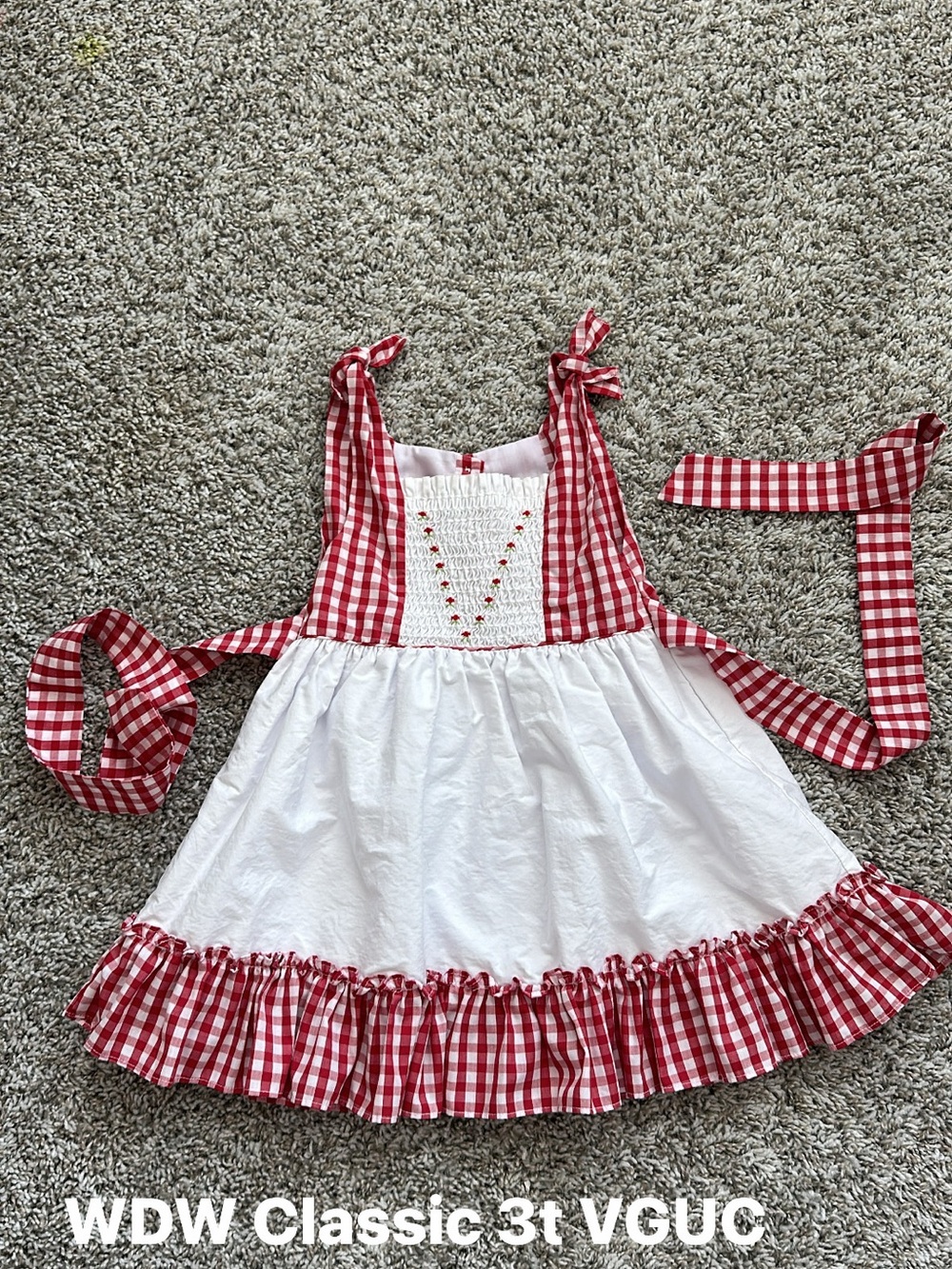 Well Dressed Wolf Red and White Gingham Tie-Shoulder Dress